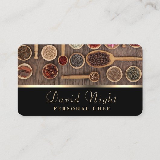 Food Spice Design Personal Chef Cating Business Visitekaartje (Voorkant)