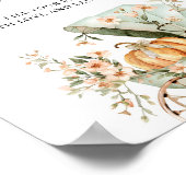 Food Station Herfst Little Pumpkin Baby shower Poster (Hoek)