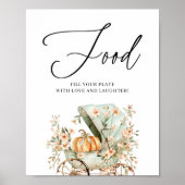 Food Station Herfst Little Pumpkin Baby shower Poster (Voorkant)