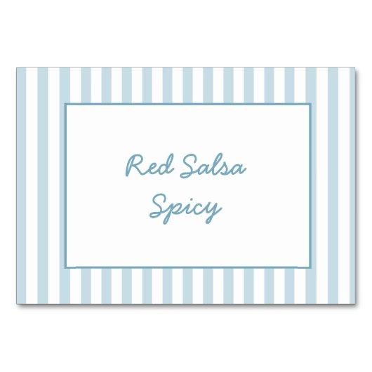 Food Station Sign Blue Stripe Beach Verjaardag Kaart (Voorkant)