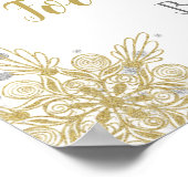 Food Station Winter Wonderland Silver Gold Poster (Hoek)