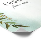 Food Table Green White Rose Baby Sprinkle Shower Poster (Hoek)