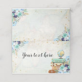 Food Tent Travel Blue Floral Gold Adventure Plaatskaartje (Buitenkant ongevouwen)