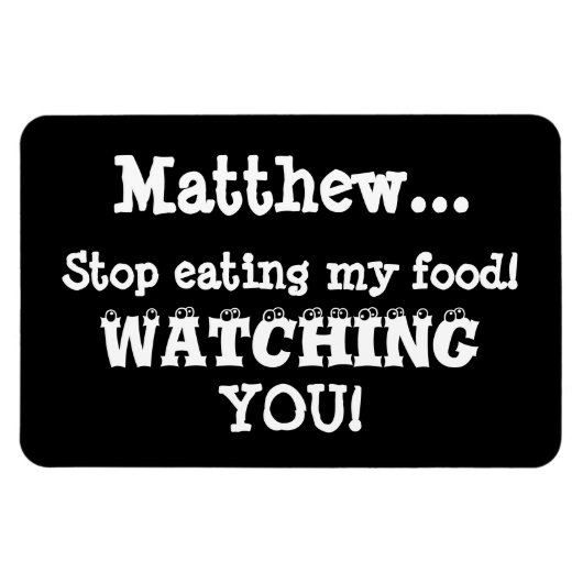 Food Thief Warning-Fridge Magnet Humor Magneet (Horizontaal)