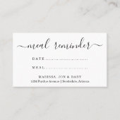 Food Train Meal Reminder Kaart Visitekaartje (Voorkant)