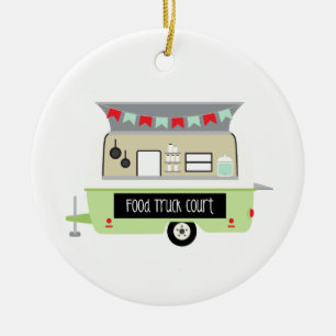 Food Truck Court Keramisch Ornament