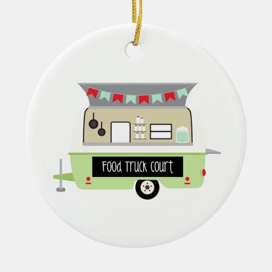 Food Truck Court Keramisch Ornament (Voorkant)
