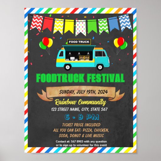 Food Truck Event sjabloon Poster (Voorkant)