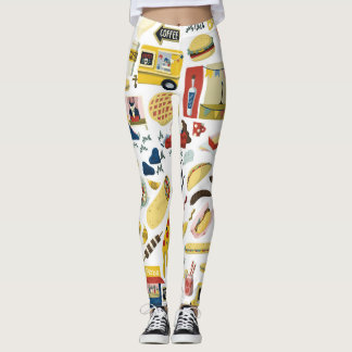 Food Truck Fest: Cartoon Patroon Leggings