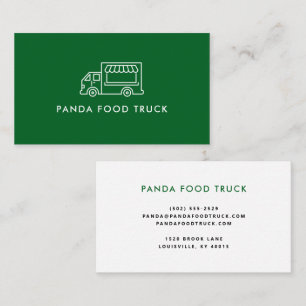 Food Truck Logo Groen en Wit Visitekaartje