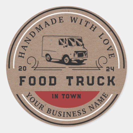 Food truck logo label kraftpapier papier (Voorkant)