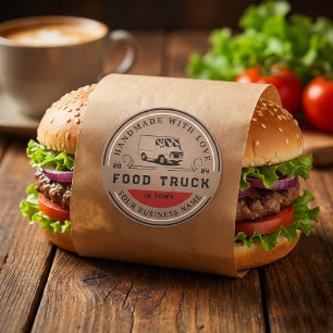 Food truck logo label kraftpapier papier