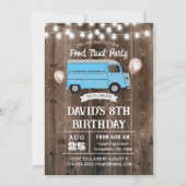 Food Truck Rustic Barn Wood Birthday Party Kaart (Voorkant)