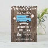 Food Truck Rustic Barn Wood Birthday Party Kaart (Staand voorkant)