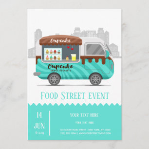 Food truck straat cupcake zoete desserts kaart