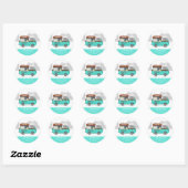 Food truck straat cupcake zoete desserts ronde sticker (Vel)