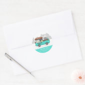 Food truck straat cupcake zoete desserts ronde sticker (Envelop)