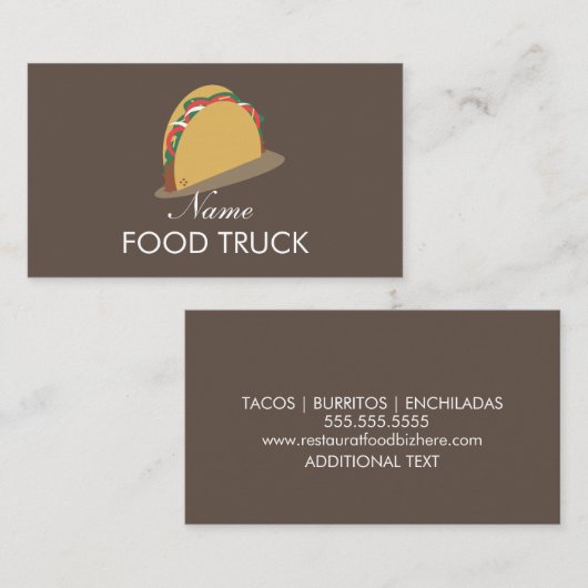 Food Truck Taco Logo Visitekaartje (Voorkant / Achterkant)