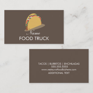 Food Truck Taco Logo Zakelijke Kaart Visitekaartje