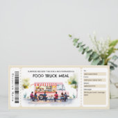 Food Truck Ticket Gift Certificate Kaart (Staand voorkant)