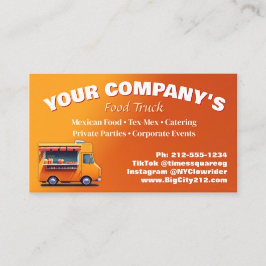 Food Truck Visitekaartje (Voorkant)