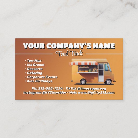  Food Truck Visitekaartje (Voorkant)