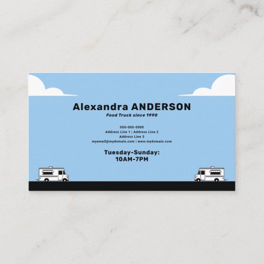 Food Truck Visitekaartje (Achterkant)