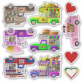 Food Trucks sticker set is translated to: (Voorkant)