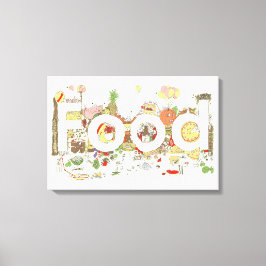 Food Word Art Slogan Funny Foodie Typografie Humor Canvas Afdruk