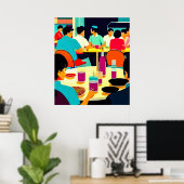 Foodcourt- Canvas Art Print (Thuiskantoor)
