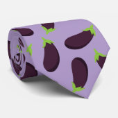 Foodie Aubergine Eggplant Patterned Purple Stropdas (Opgerold)
