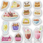 Foodie beren - kleine doorzichtige sticker set (Voorkant)