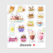 Foodie beren - kleine doorzichtige sticker set (Vel)