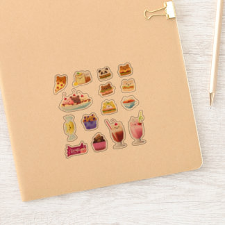 Foodie beren - kleine doorzichtige sticker set