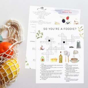 Foodie Chef Watercolor Recept Kruiswoordpuzzel