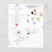 Foodie Chef Waterverf Recipe Crossword Puzzle (Achterkant)