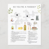 Foodie Chef Waterverf Recipe Crossword Puzzle (Voorkant)