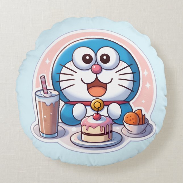 Foodie Dora Rond Kussen (Voorkant)