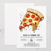 Foodie Eenvoudige Pizza Verjaardag Kaart (Voorkant / Achterkant)