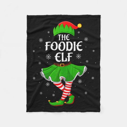 Foodie Elf Christmas Family Girls Women Elf Squad  Fleece Deken (Voorkant)