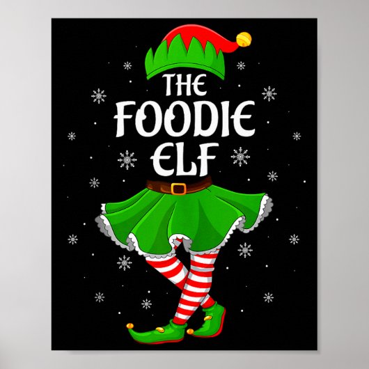 Foodie Elf Christmas Family Girls Women Elf Squad  Poster (Voorkant)