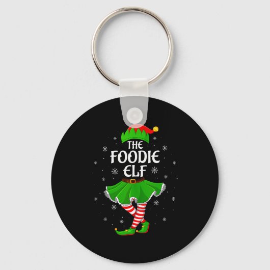 Foodie Elf Christmas Family Girls Women Elf Squad  Sleutelhanger (Voorkant)