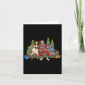 Foodie Gifts Food Coma Funny Christmas Pun Santa C Kaart (Voorkant)