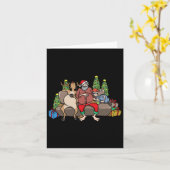 Foodie Gifts Food Coma Funny Christmas Pun Santa C Kaart (Gele Bloem)