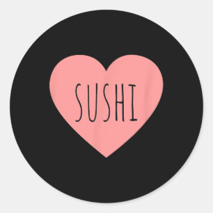 Foodie Hart Roze Minimalistisch Sushi Liefhebber M Ronde Sticker