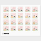 Foodie Katten Vierkante Sticker (Vel)