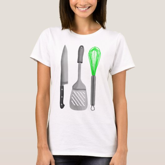 Foodie Keukengerei Patroon T-shirt (Voorkant)