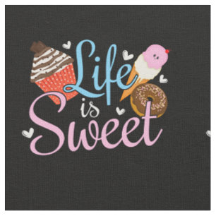 Foodie Leven is Zoet Bakquote - Cupcake Kunst Stof