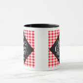 Foodie Lovers Chalkboard Typografie Rode cheques Mok (Midden)