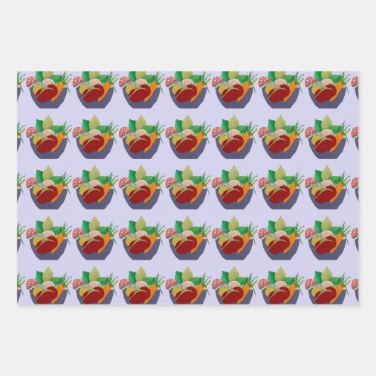Foodie Lovers Wrapping Paper Flat Sheet Set van 3 (Voorkant 3)